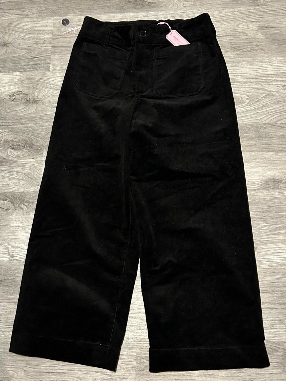 NWT Simply Southern Black Corduroy High Waisted Pants Large
